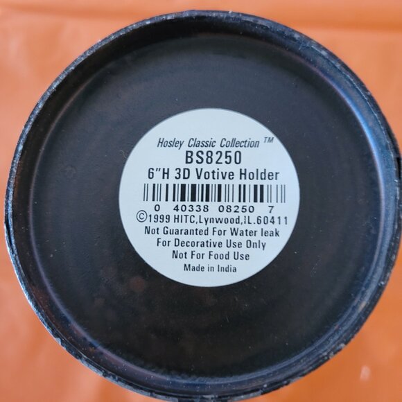 Hosley Classic Collection BS8250 Metal Halloween Cat Moon Votive Candle Holder - Picture 4 of 4